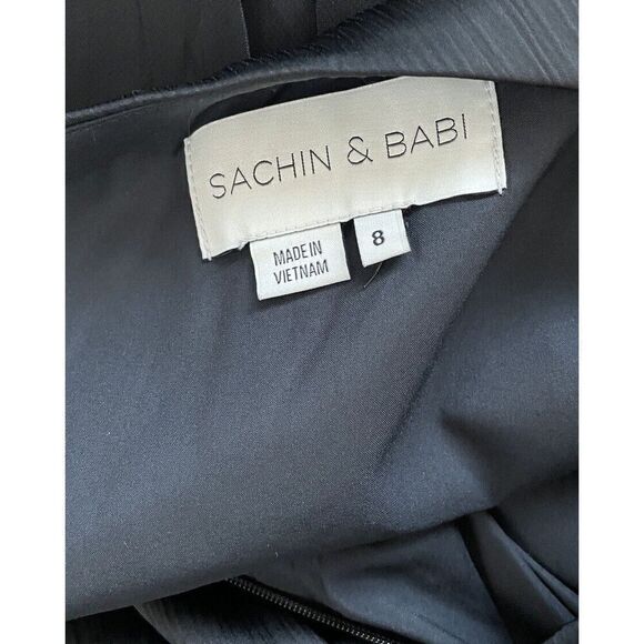SACHIN & BABI Chelsea One-Shoulder Gown in Black Size 8 NEW but missing bow. - Picture 5 of 6